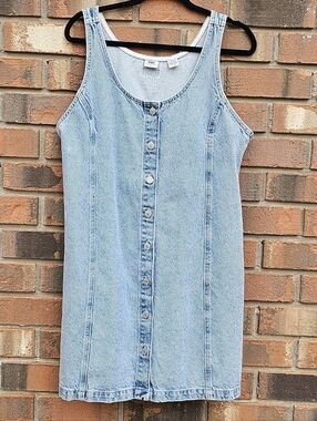 Levi's Light Blue Denim Button-Front Mini Dress